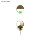 GobekUsa Minimalist Brass Orbit Wall Sconce - 10"/12.5"/17" Wide Light Fixture with White Light