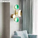 GobekUsa Minimalist Brass Orbit Wall Sconce - 10"/12.5"/17" Wide Light Fixture with White Light