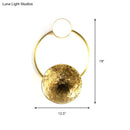 GobekUsa Minimalist Brass Orbit Wall Sconce - 10"/12.5"/17" Wide Light Fixture with White Light