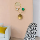 GobekUsa Minimalist Brass Orbit Wall Sconce - 10"/12.5"/17" Wide Light Fixture with White Light