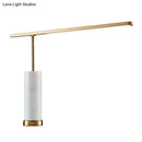 GobekUsa Gold L-Shaped LED Nightstand Lamp: Stylish Table Light with Marble Base