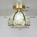 GobekUsa Copper Canopy LED Ceiling Light Glass Crystal Nordic Modern Decor for Home