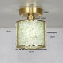 GobekUsa Copper Canopy LED Ceiling Light Glass Crystal Nordic Modern Decor for Home