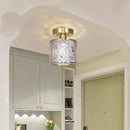 GobekUsa Copper Canopy LED Ceiling Light Glass Crystal Nordic Modern Decor for Home