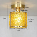 GobekUsa Copper Canopy LED Ceiling Light Glass Crystal Nordic Modern Decor for Home
