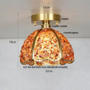 GobekUsa Copper Canopy LED Ceiling Light Glass Crystal Nordic Modern Decor for Home
