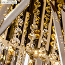 GobekUsa Modern LED Chandelier Pendant Lamp - Clear/Smoke Gray Crystal Shade, 31.5" W - Perfect for Over an Island