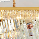 GobekUsa Modern LED Chandelier Pendant Lamp - Clear/Smoke Gray Crystal Shade, 31.5" W - Perfect for Over an Island