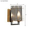 GobekUsa Modern Smoke Gray Glass Triangle Sconce Wall Lamp for Bedroom