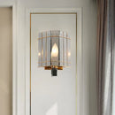 GobekUsa Modern Smoke Gray Glass Triangle Sconce Wall Lamp for Bedroom