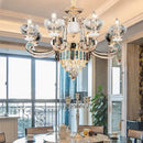 GobekUsa Crystal Candle Chandelier: Modern European Living Room Lighting