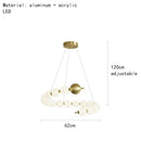GobekUsa Acrylic LED Chandelier: Modern Living Room Pendant Lamp