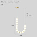 GobekUsa Acrylic LED Chandelier: Modern Living Room Pendant Lamp