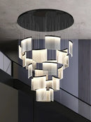 GobekUsa Acrylic LED Chandelier: Modern Light Luxury Dimmable Pendant for Living Room-Elegant Lighting Fixtures