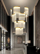 GobekUsa Acrylic LED Chandelier: Modern Light Luxury Dimmable Pendant for Living Room-Elegant Lighting Fixtures
