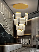 GobekUsa Acrylic LED Chandelier: Modern Light Luxury Dimmable Pendant for Living Room-Elegant Lighting Fixtures