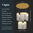 GobekUsa Acrylic LED Chandelier: Modern Light Luxury Dimmable Pendant for Living Room-Elegant Lighting Fixtures