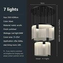 GobekUsa Acrylic LED Chandelier: Modern Light Luxury Dimmable Pendant for Living Room-Elegant Lighting Fixtures