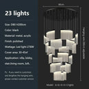GobekUsa Acrylic LED Chandelier: Modern Light Luxury Dimmable Pendant for Living Room-Elegant Lighting Fixtures