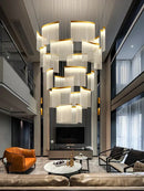 GobekUsa Acrylic LED Chandelier: Modern Light Luxury Dimmable Pendant for Living Room-Elegant Lighting Fixtures