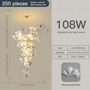 GobekUsa Gingko Leaf Ceramic Chandelier: Modern Nordic Living Room & Hotel Lobby Lighting