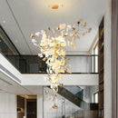 GobekUsa Gingko Leaf Ceramic Chandelier: Modern Nordic Living Room & Hotel Lobby Lighting