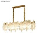 GobekUsa Modern White Glass Pendant Light with 5 LED Heads for Dining Room