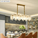 GobekUsa Modern White Glass Pendant Light with 5 LED Heads for Dining Room
