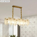 GobekUsa Modern White Glass Pendant Light with 5 LED Heads for Dining Room