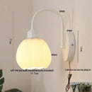GobekUsa Iron White Glass LED Wall Lamp Sconce Pull Chain Switch Nordic Modern Stair Light