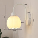 GobekUsa Iron White Glass LED Wall Lamp Sconce Pull Chain Switch Nordic Modern Stair Light