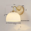 GobekUsa Iron White Glass LED Wall Lamp Sconce Pull Chain Switch Nordic Modern Stair Light