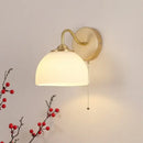 GobekUsa Iron White Glass LED Wall Lamp Sconce Pull Chain Switch Nordic Modern Stair Light