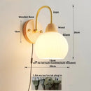 GobekUsa Iron White Glass LED Wall Lamp Sconce Pull Chain Switch Nordic Modern Stair Light