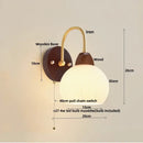 GobekUsa Iron White Glass LED Wall Lamp Sconce Pull Chain Switch Nordic Modern Stair Light