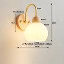 GobekUsa Iron White Glass LED Wall Lamp Sconce Pull Chain Switch Nordic Modern Stair Light