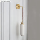 GobekUsa Modern Porcelain Wall Lamp with Brass Socket - White, 1 Light, 5/6/8.5 Inch Width - Ideal for Dining Room & Foyer