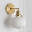 GobekUsa Modern Porcelain Wall Lamp with Brass Socket - White, 1 Light, 5/6/8.5 Inch Width - Ideal for Dining Room & Foyer