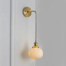 GobekUsa Modern Porcelain Wall Lamp with Brass Socket - White, 1 Light, 5/6/8.5 Inch Width - Ideal for Dining Room & Foyer