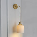 GobekUsa Modern Porcelain Wall Lamp with Brass Socket - White, 1 Light, 5/6/8.5 Inch Width - Ideal for Dining Room & Foyer