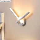 GobekUsa Minimalist LED Wall Sconce in Warm/White Light with Linear Acrylic Design in Black/White