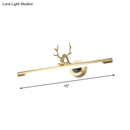 GobekUsa Gold Metal LED Bathroom Vanity Light with Antler Deco