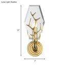GobekUsa Modern Crystal Panel Sconce Light Fixture - Clear 1-Light Wall Mounted Lamp with Antler Deco