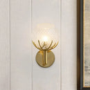 GobekUsa Modern Gold Wall Sconce with Clear Lattice Glass and Antler Design