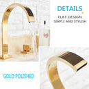 GobekUsa Golden Brass Dual Handle Basin Faucet Set - Deck Mounted Hot Cold Mixer