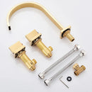 GobekUsa Golden Brass Dual Handle Basin Faucet Set - Deck Mounted Hot Cold Mixer