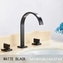 GobekUsa Golden Brass Dual Handle Basin Faucet Set - Deck Mounted Hot Cold Mixer