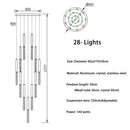 GobekUsa Crystal Led Chandelier for Modern Loft Living Room Staircase, Gold Art Deco Hanging Lamp