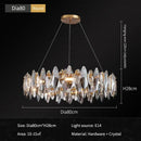 2024 GobekUsa Ash Crystal Ceiling Chandeliers, Modern Living Room Pendant Lamps, Home Decor Lighting