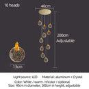 GobekUsa Attic Crystal Chandelier for Living Room Dining Room Stair Lamp